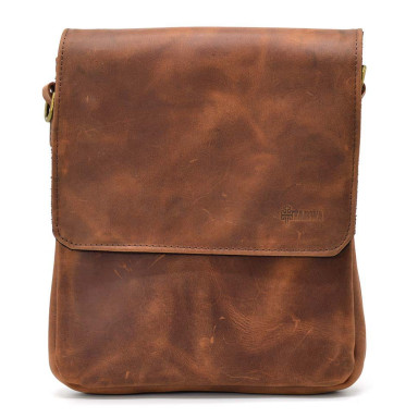 Mens shoulder bag RB-0022-4lx TARWA with 2 compartments horse leather