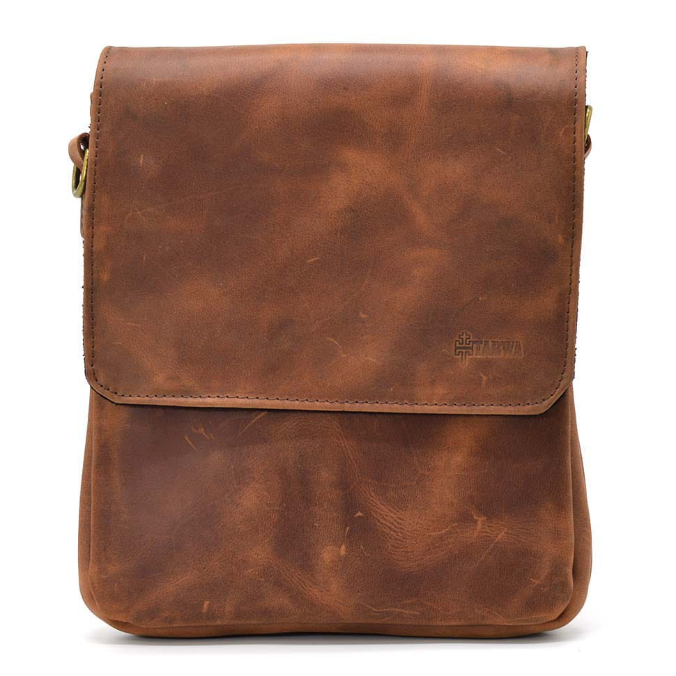 Mens shoulder bag RB-0022-4lx TARWA with 2 compartments horse leather