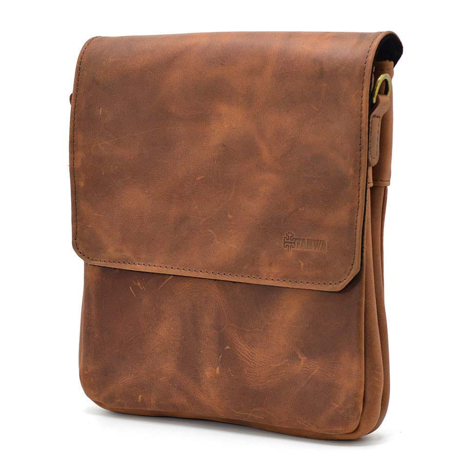 Mens shoulder bag RB-0022-4lx TARWA with 2 compartments horse leather