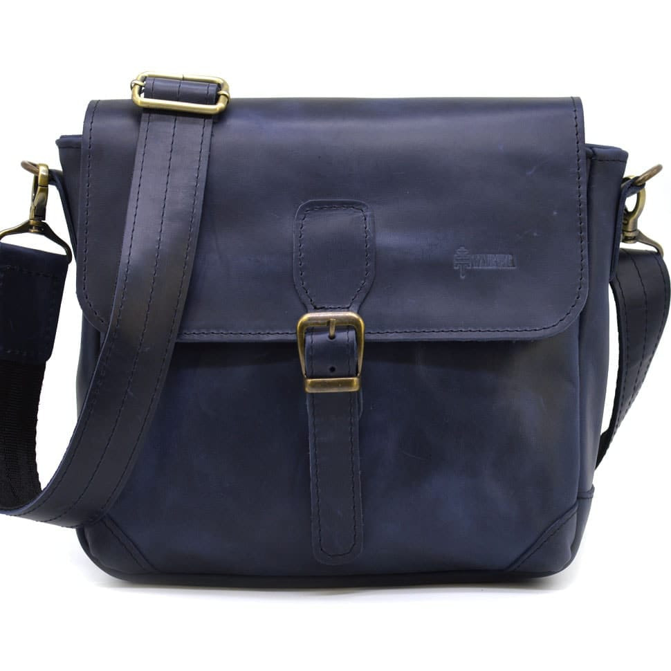 Messenger bag leather blue RK-1309-3md TARWA