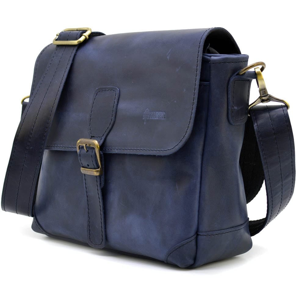 Messenger bag leather blue RK-1309-3md TARWA