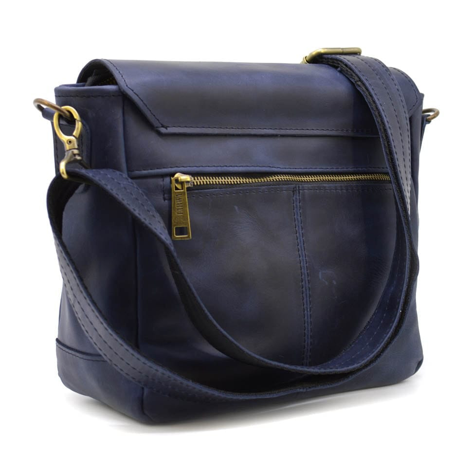 Messenger bag leather blue RK-1309-3md TARWA