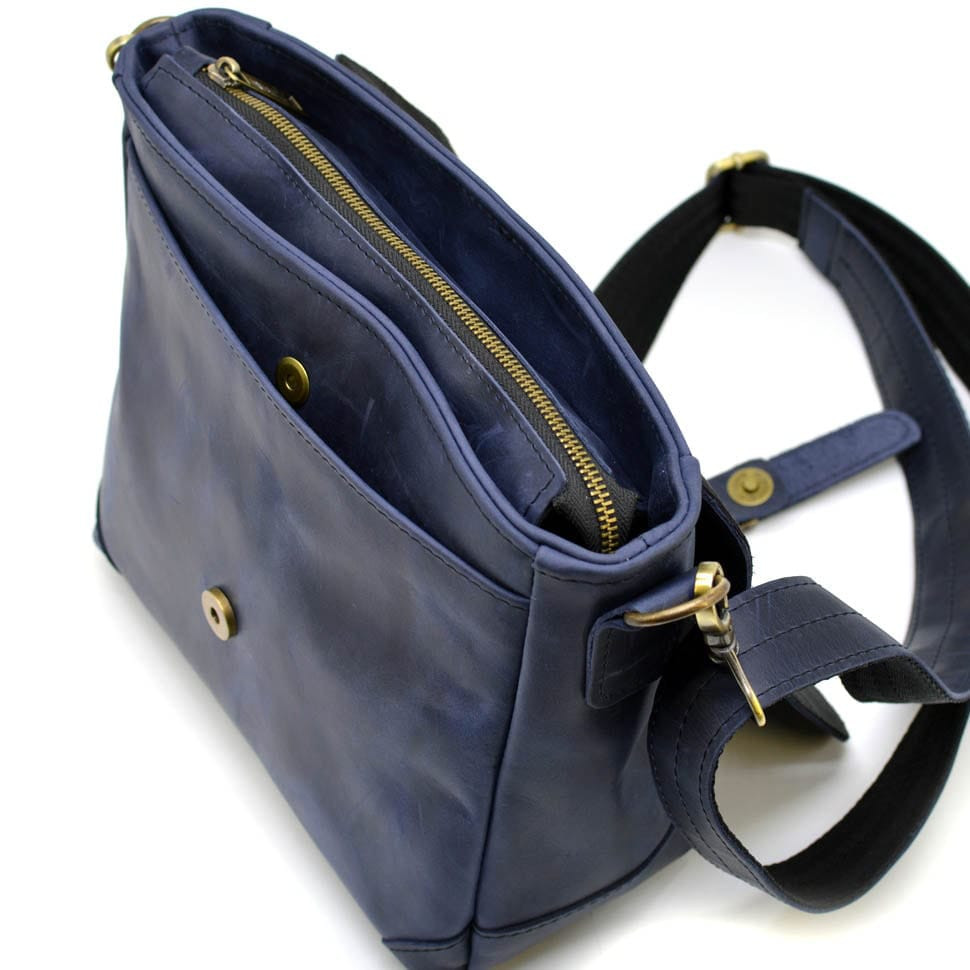 Messenger bag leather blue RK-1309-3md TARWA