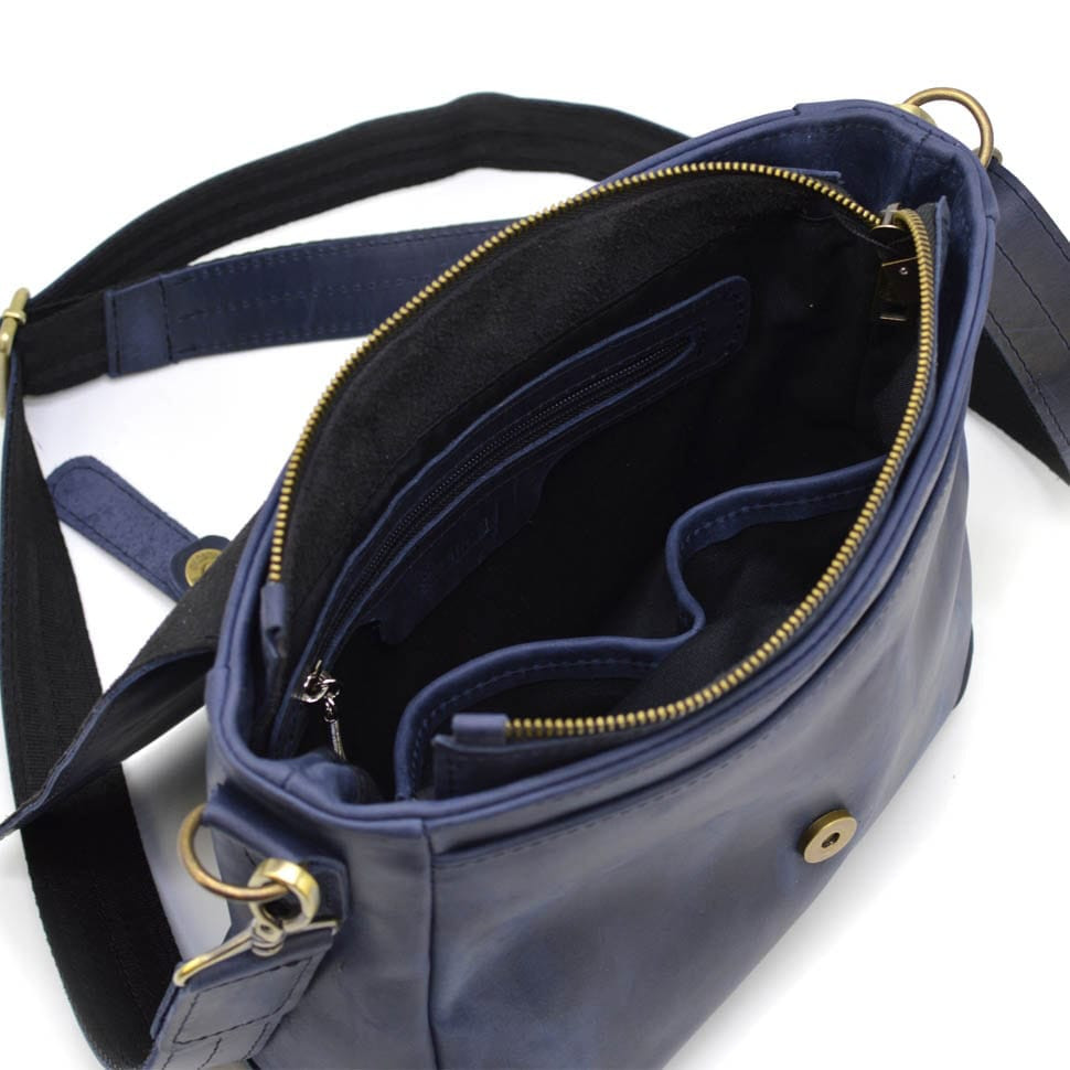 Messenger bag leather blue RK-1309-3md TARWA