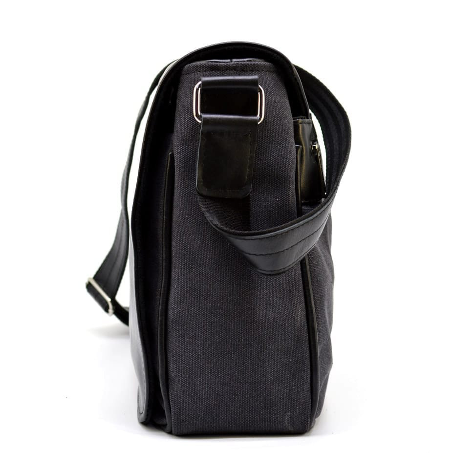 Чоловіча сумка через плече мікс шкіри і холщевой тканини канвас TARWA GG-1047-3md