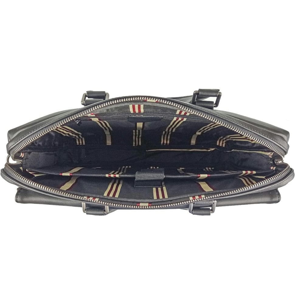 Классическая мужская черная кожаная сумка Tiding Bag SM8-21007-1A