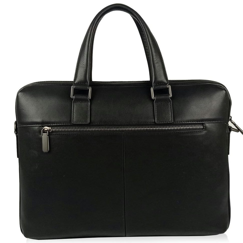 Классическая мужская черная кожаная сумка Tiding Bag SM8-21007-1A