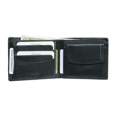 Leather wallet Timone 11013P nero black