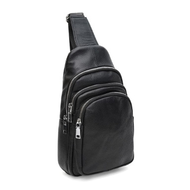 Men's leather backpack Keizer K11613bl-black
