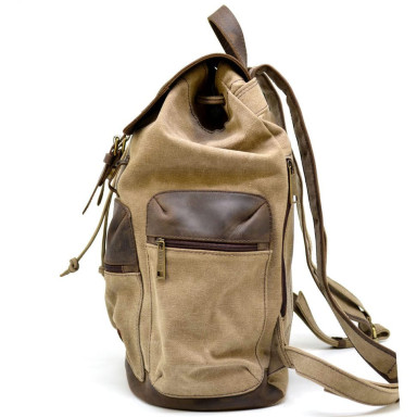 Roomy backpack made of canvas and leather RSc-0010-4lx from the TARWA brand