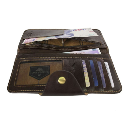 Шкіряне портмоне Tuscania 2918 moro коричневий