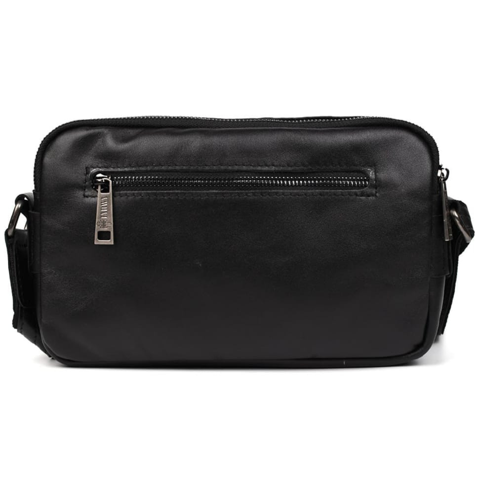Leather shoulder bag with two compartments GA-0745-3md TARWA black