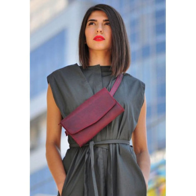Alice women's leather bag burgundy crazy horse