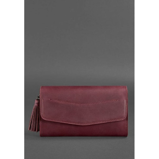 Шкіряна жіноча сумка Еліс бордова crazy horse