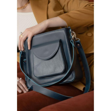 Women's leather bag Stella dark blue
