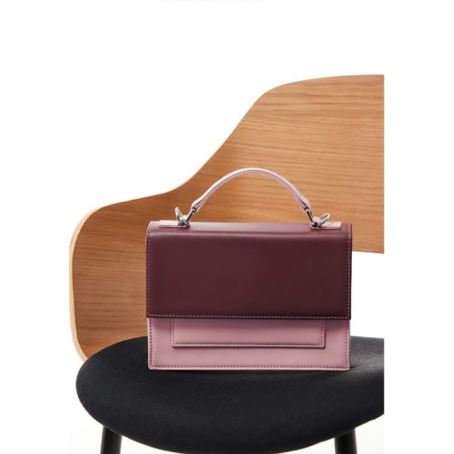 Жіноча шкіряна сумка Grace бордовий/рожевий