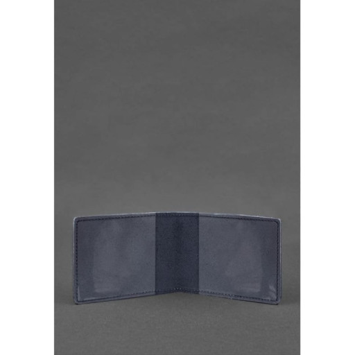 Універсальна шкіряна обкладинка для посвідчення темно-синя