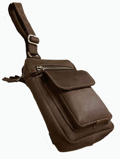 Men's sling shoulder bag banana 102-14(30) brown