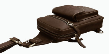 Men's sling shoulder bag banana 102-14(30) brown