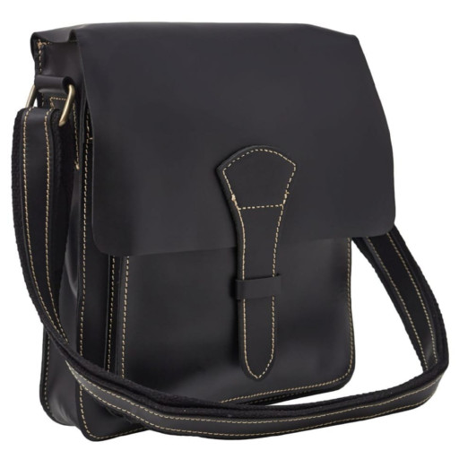 Чоловіча шкіряна сумка через плече BUFFALO BAGS T1112A чорна