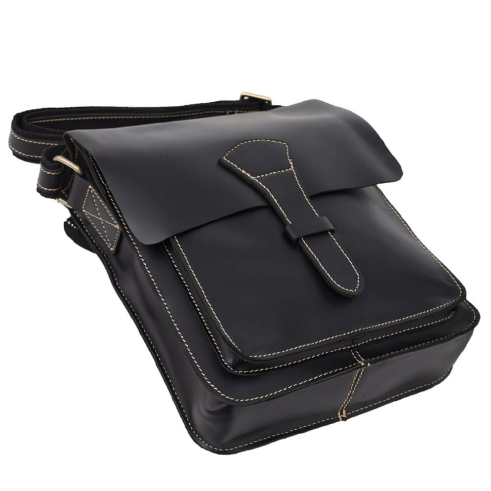 Чоловіча шкіряна сумка через плече BUFFALO BAGS T1112A чорна