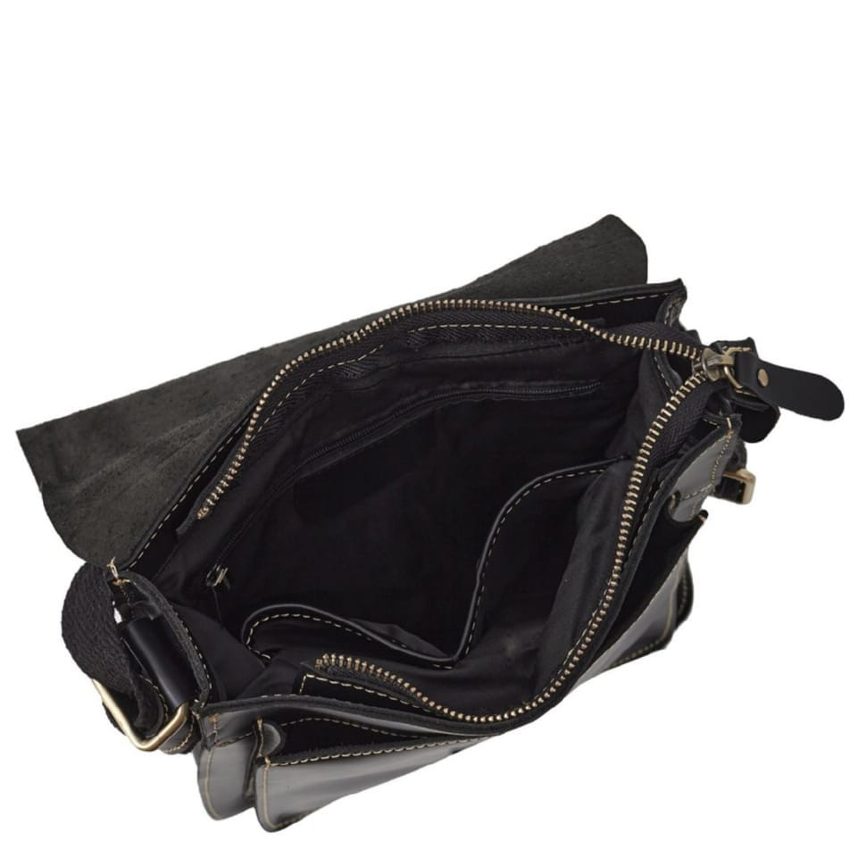 Чоловіча шкіряна сумка через плече BUFFALO BAGS T1112A чорна