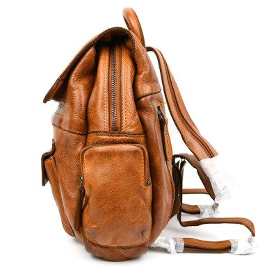 Women's leather backpack HILL BURRY HB62124B, crinkle-grain leather, boiled leather