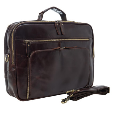 Портфель мягкий кожаный BUFFALO BAGS M5015C коричневый