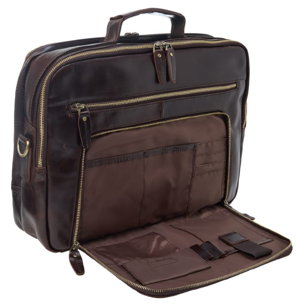 Портфель мягкий кожаный BUFFALO BAGS M5015C коричневый