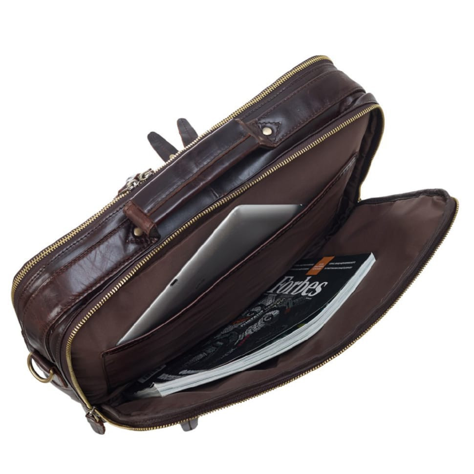 Портфель мягкий кожаный BUFFALO BAGS M5015C коричневый