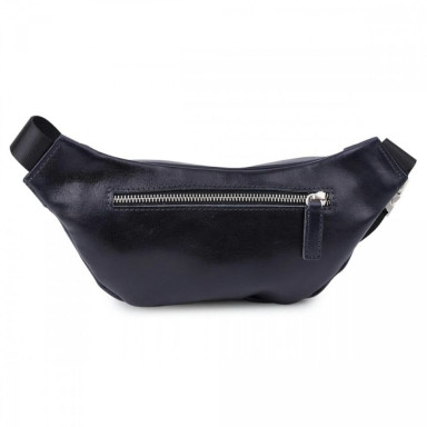 Leather belt bag banana Grande Pelle 741670 blue