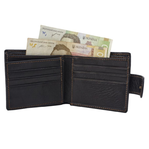 Чоловіче портмоне з натуральної шкіри Buffalo Bags M8068A чорний