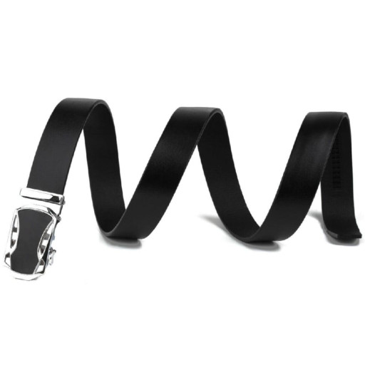 Чоловічий ремень з пряжкою автомат з чорною вставкою Vintage 20254 Чорний