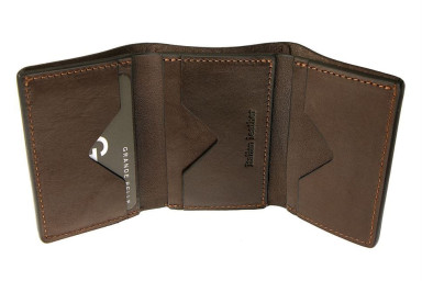 Wallet, glossy leather, GP chocolate 504620