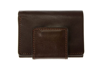 Wallet, glossy leather, GP chocolate 504620