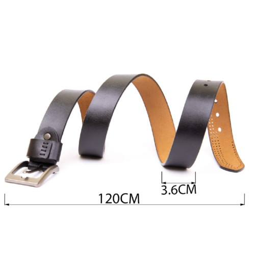 Ремінь з дірками чоловічий Vintage 20383 Чорний