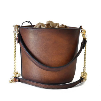 Pratesi BNE335 - Cross Body Bag Secchiello in cow leather Bruce Black