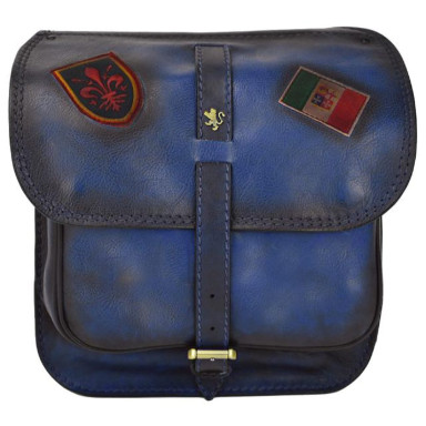 Pratesi BBL135 - Bisaccia Cross Body Bag in cow leather Bruce Blue