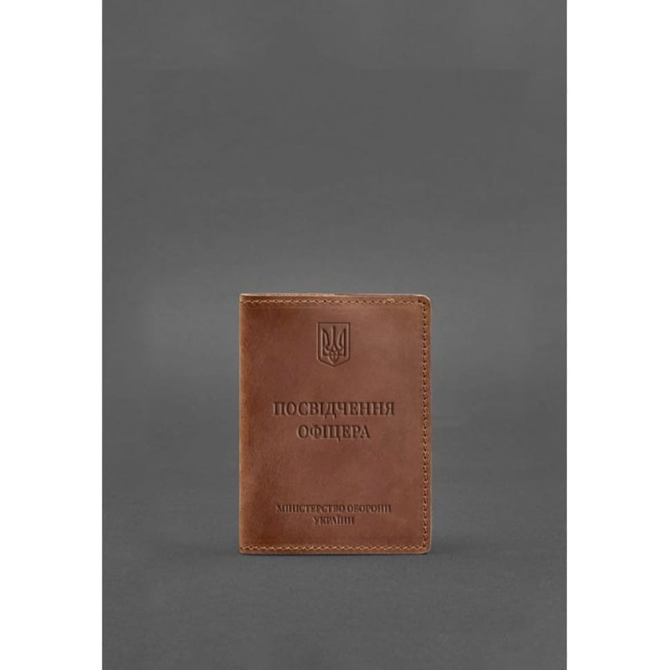 Leather cover for officer ID 9.0 light brown Crazy Horse