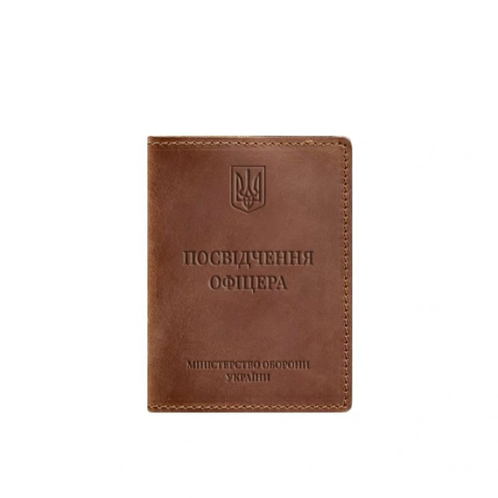 Leather cover for officer ID 9.0 light brown Crazy Horse