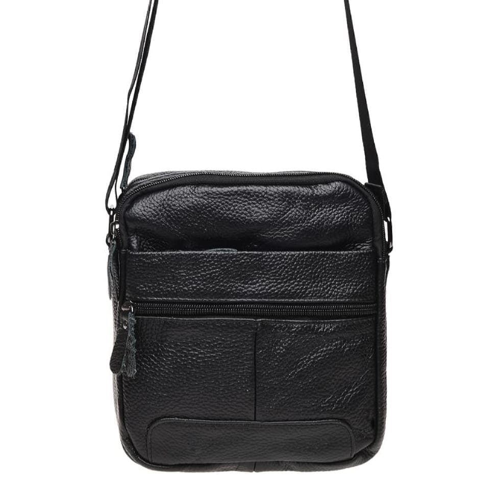 Чоловіча шкіряна сумка через плече Borsa Leather K11030-black