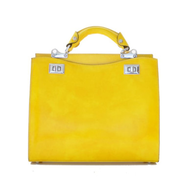 Pratesi RYE150/32 - Anna Maria Luisa de' Medici Medium Lady Bag in cow leather Radica Yellow