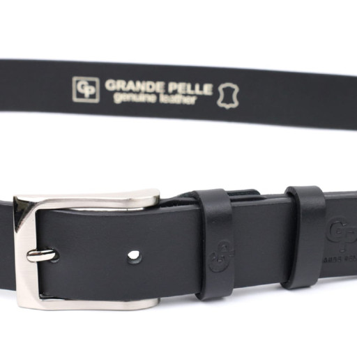 Брючний ремінь для чоловіків з натуральної шкіри GRANDE PELLE 11674 Чорний