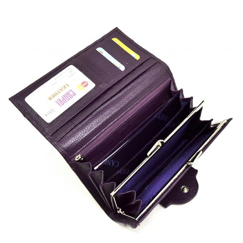 Жіноче портмоне з натуральної шкіри CANPEL 2033-95 фіолетовий флотар