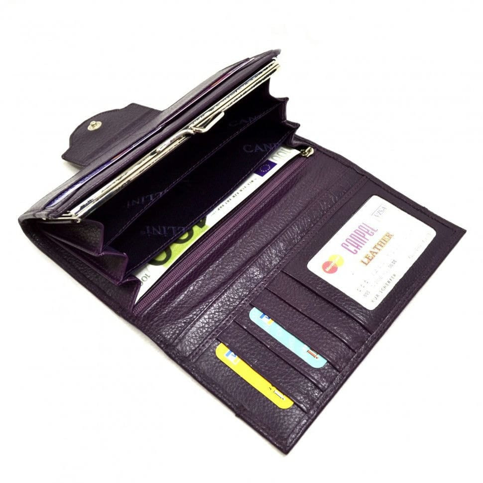 Жіноче портмоне з натуральної шкіри CANPEL 2033-95 фіолетовий флотар