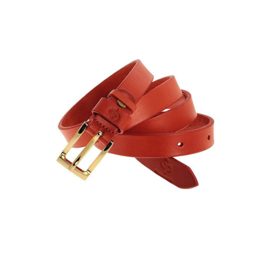 Жіночий шкіряний тонкий ремінь Labbro червоний Grande Pelle 260700400