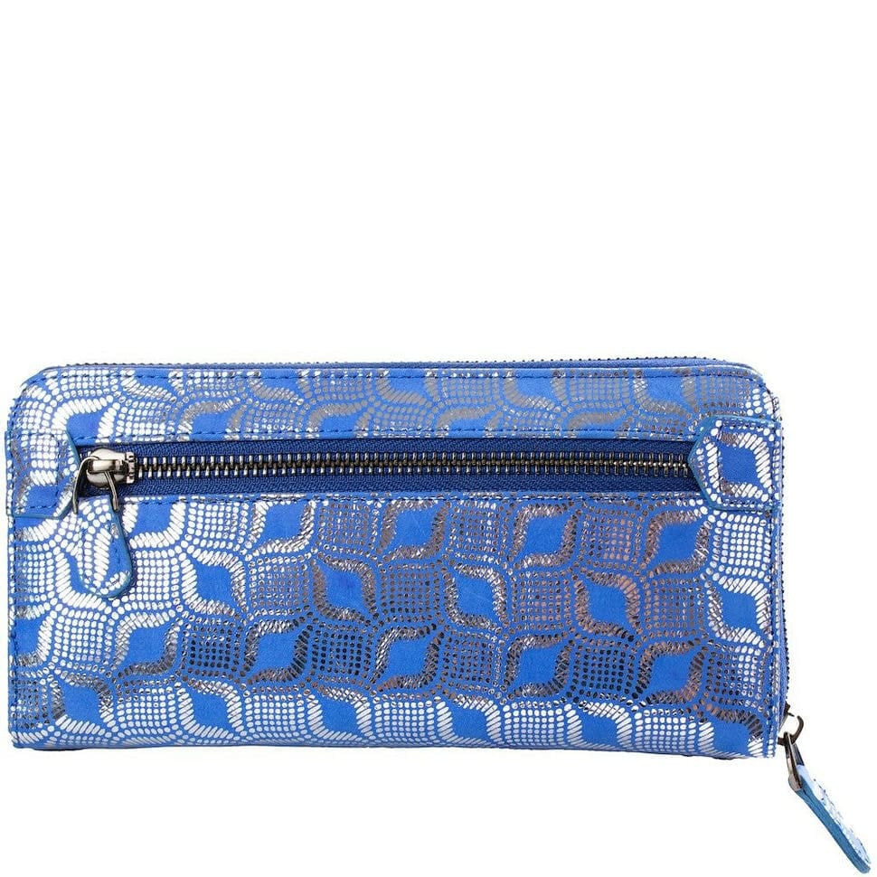 Гаманець жіночий шкіряний Desisan 09-201 синій з візерунком