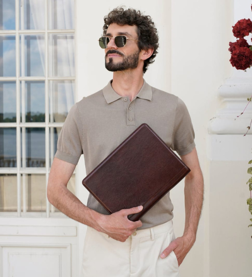 Шкіряна папка портфоліо - Something Fresh - Коричневий колір - Time Resistance 5246001