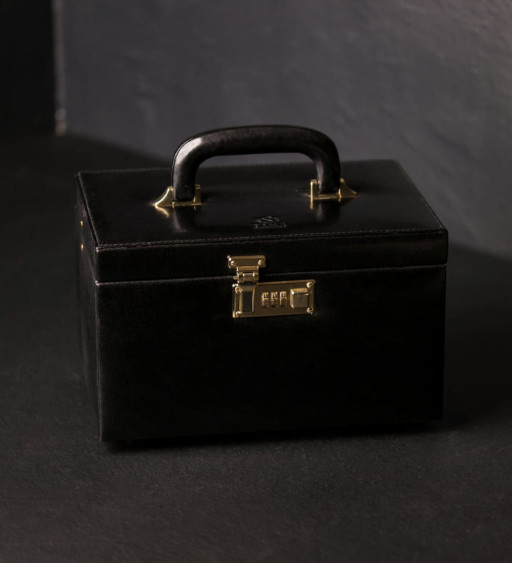 Велика шкіряна скринька для прикрас для жінок - The Portrait of a Lady - Чорний колір - Time Resistance 5239901