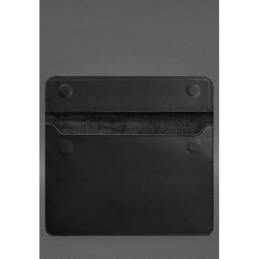 Кожаный чехол-конверт на магнитах для MacBook Pro 16" Черный Crazy Horse